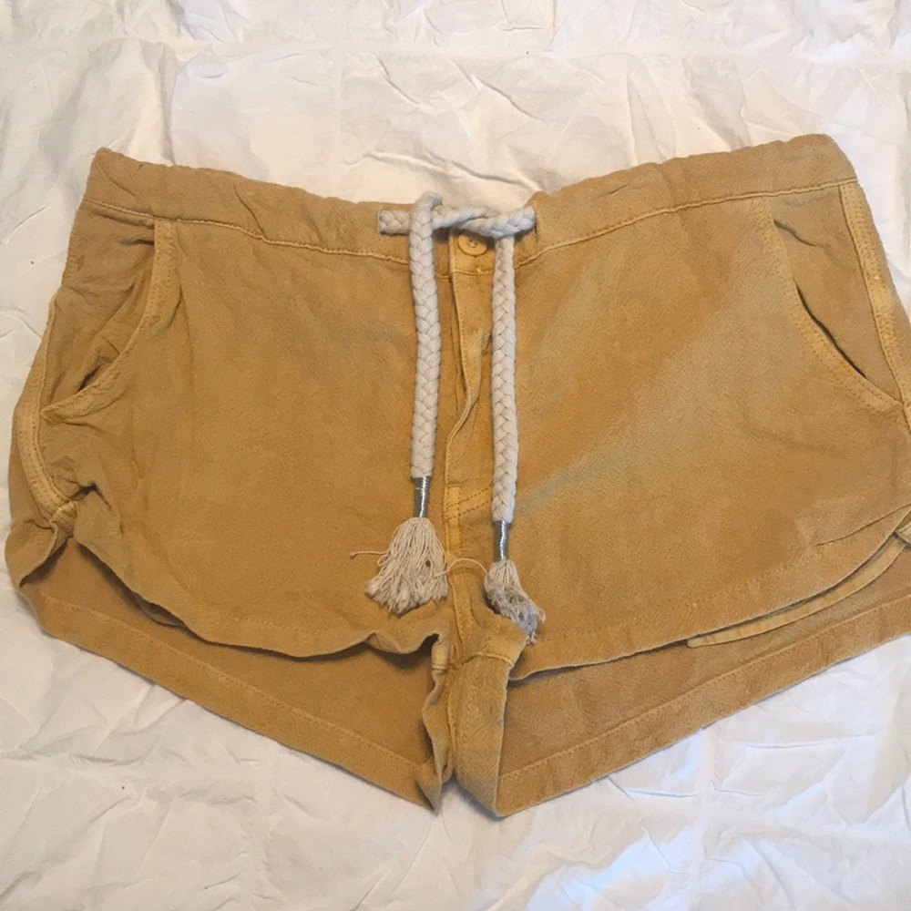 Free people mustard yellow shorts